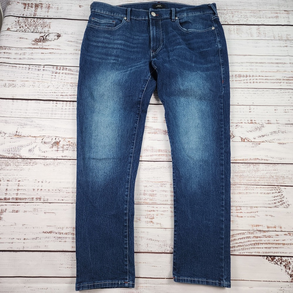 True Religion Rocco Relaxed Skinny Jeans Mens 38 Stretch Dark Wash Blue Denim